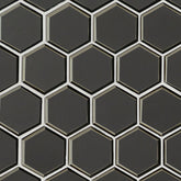 METALLIC GRAY BEVELED 3" HEXAGON