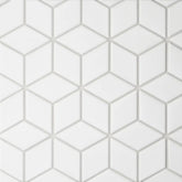 Le Cafe 2" x 3" Diamond Matte Porcelain Mosaic Tile in White