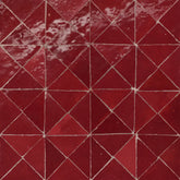 Zagora Triangle Glossy Zellige Mosaic Tile in Rouge