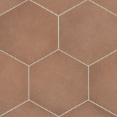 Makoto 10" x 11.5" Hexagon Matte Porcelain Tile in Umi Terracotta
