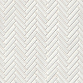 90 1/2" x 2" Herringbone Porcelain Mosaic Tile in White