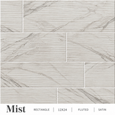 Mist, Rectangle, 12X24, Fluted, Satin