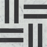Matisse Mosaic 2 Marble Blend in White Carrara & Nero Marquina