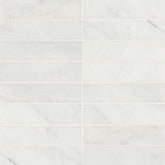 Monet 2" x 8" Honed Marble Decorative Tile in Oriental White