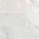Monet 4" x 4" Honed Marble Decorative Tile in Oriental White
