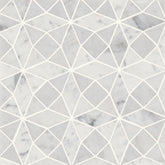 Monet Honed Marble Mosaic 5 Tile in White Carrara