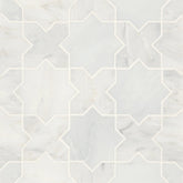 Monet Honed Marble Mosaic 6 Tile in Oriental White