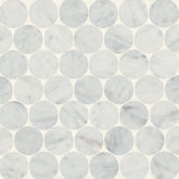 Monet Honed Marble Mosaic 10 Tile in White Carrara