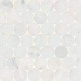 Monet Honed Marble Mosaic 10 Tile in Oriental White