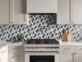Modni Beckett Honed Marble Mosaic Tile in Cool Blend