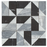 Modni Quin Honed Marble Mosaic Tile in Cool Blend