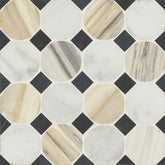 Modni Emery Honed Marble Mosaic Tile in Warm Blend
