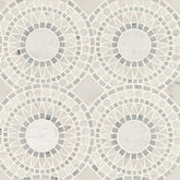 Solis Honed Marble Blend Mosaic Tile in White Carrara & Bardiglio