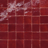 Zagora 2" x 2" Glossy Zellige Mosaic Tile in Rouge