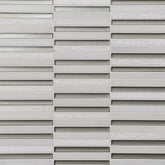 Kaikos 3/8" x 4" Stacked Glass and Stone Mosaic in Grey and Oriental White