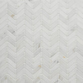 Calacatta Chevron Honed Marble Mosaic Tile in White