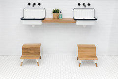 Bedrosians Le Cafe 2" x 2" Hexagon Matte Porcelain Mosaic Tile in White | Item Code DECLEC22W