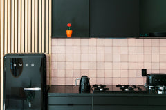 Bedrosians Cloé 5" x 5" Glossy Ceramic Tile in Pink | Item Code DECCLOPIN55G