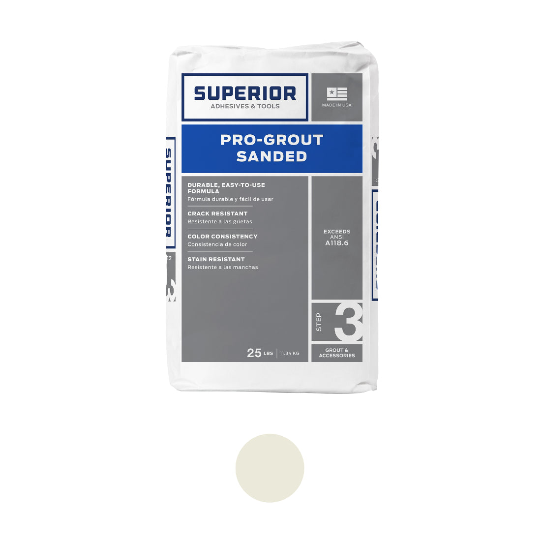 Superior Sanded Pro-Grout Ivory - 25 lb
