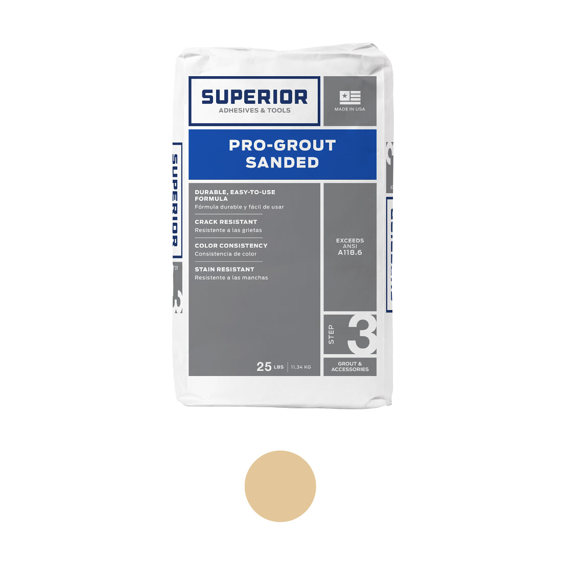 Superior Sanded Pro-Grout Linen - 25 lb
