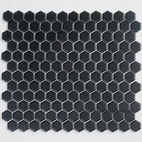 BLACK MATTE 1" HEXAGON MATTE