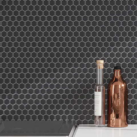 BLACK MATTE 1" HEXAGON MATTE