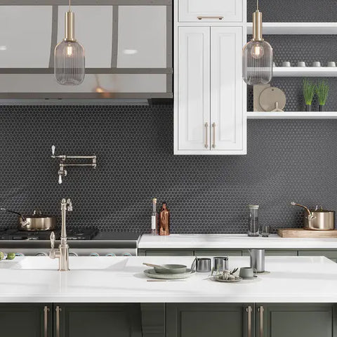 BLACK MATTE 1" HEXAGON MATTE