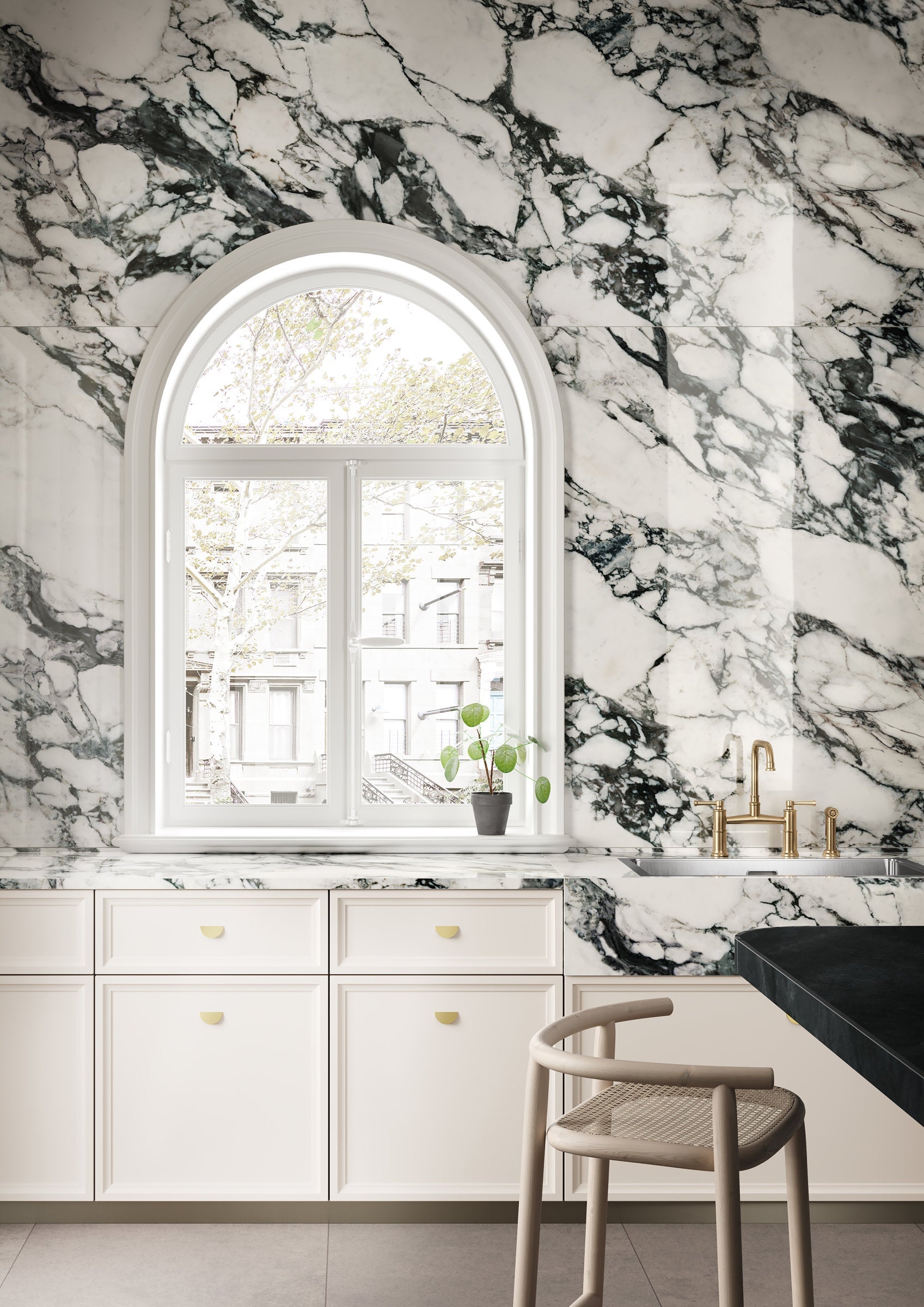 Bedrosians Magnifica The Thirties 30" x 30" - 8mm Honed Porcelain Tile in Cementi | Item Code DOLMAGCEM3030-8H