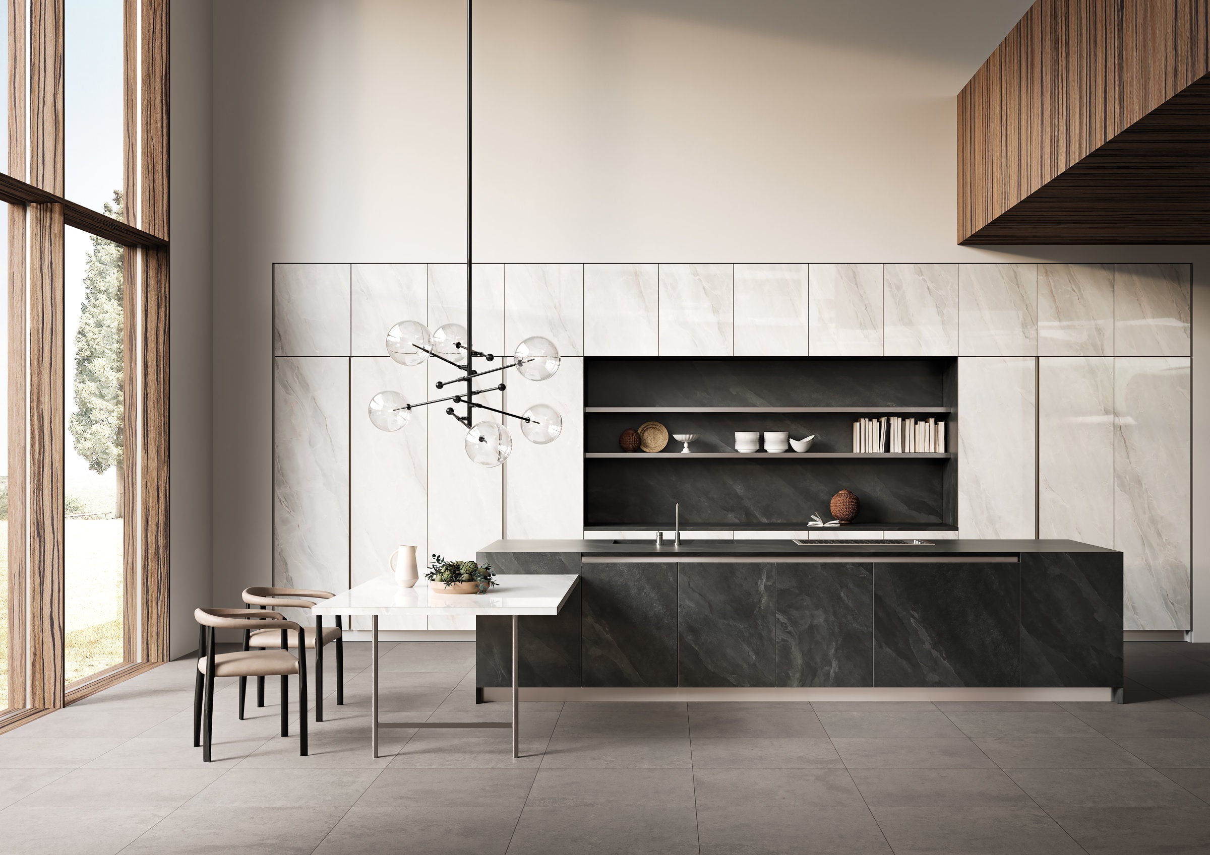 Bedrosians Magnifica The Thirties 30" x 30" - 8mm Honed Porcelain Tile in Cementi | Item Code DOLMAGCEM3030-8H