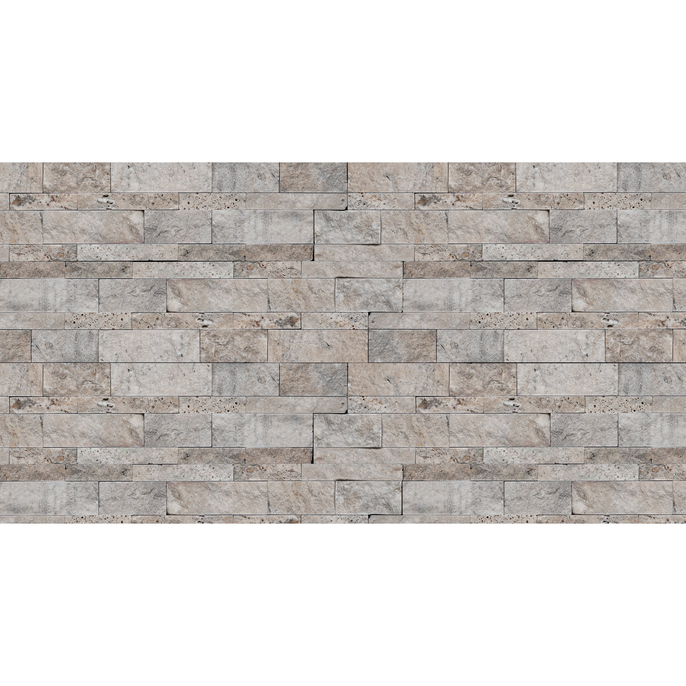 Bedrosians Silver Cream 6" x 24" Split Face Travertine Ledger | Item Code 100000855