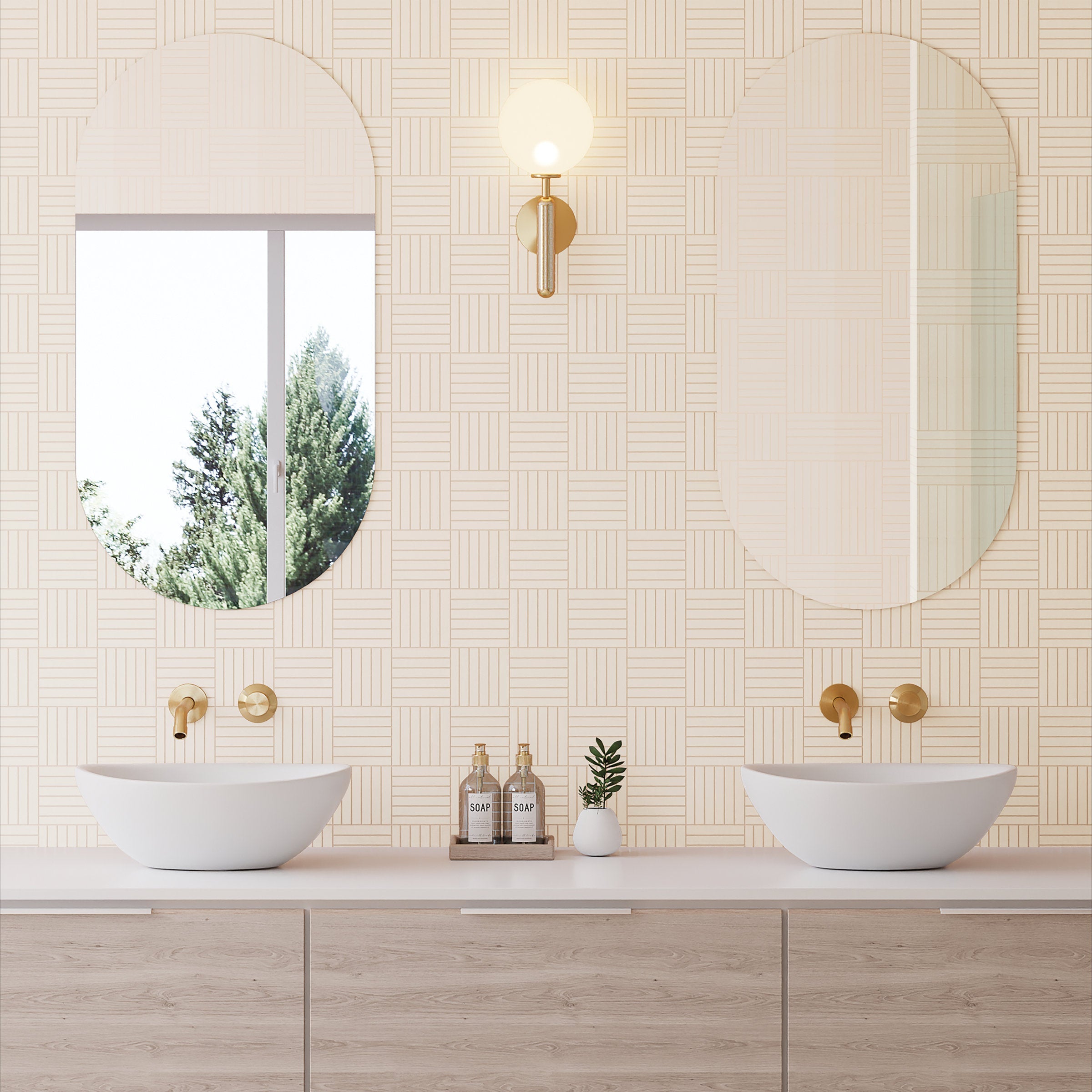 Bedrosians Sahara .5" x 4" Matte Crosshatch Porcelain Mosaic Tile in White | Item Code 100001047