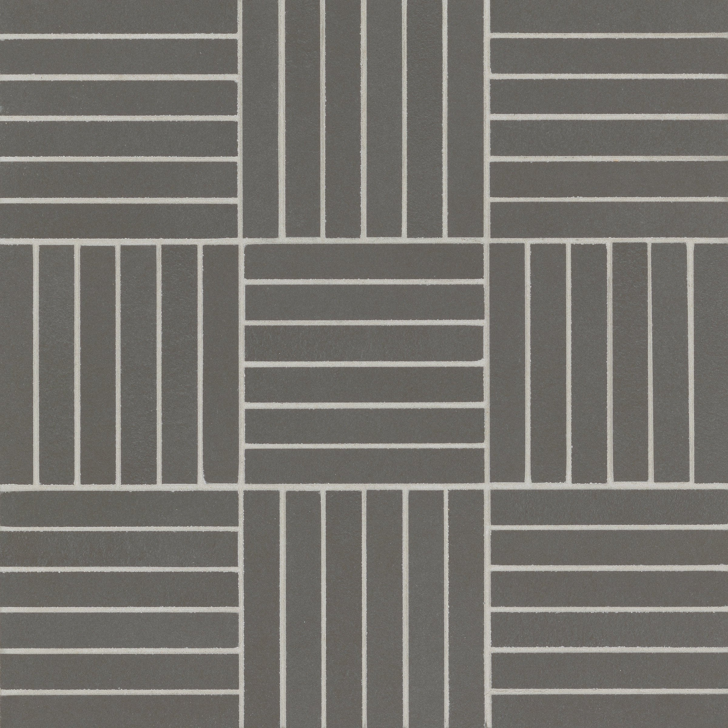 Bedrosians Sahara .5" x 4" Matte Crosshatch Porcelain Mosaic Tile in Dark | Item Code 100001050