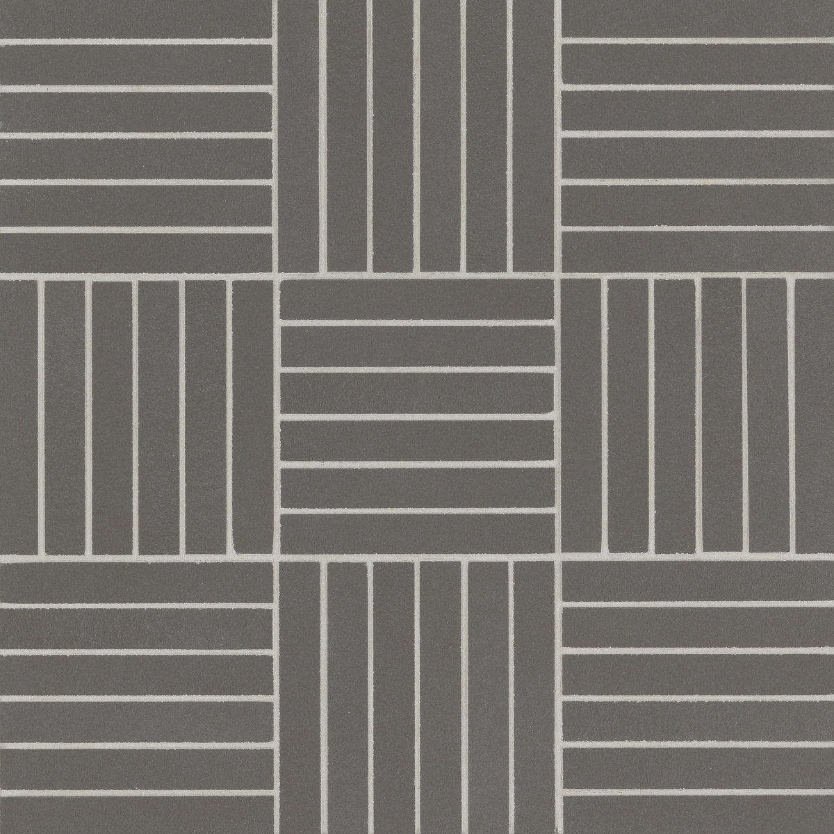 Bedrosians Sahara .5" x 4" Matte Crosshatch Porcelain Mosaic Tile in Dark | Item Code 100001050