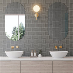 Bedrosians Sahara .5" x 4" Matte Crosshatch Porcelain Mosaic Tile in Dark | Item Code 100001050