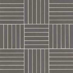 Bedrosians Sahara .5" x 4" Matte Crosshatch Porcelain Mosaic Tile in Dark | Item Code 100001050