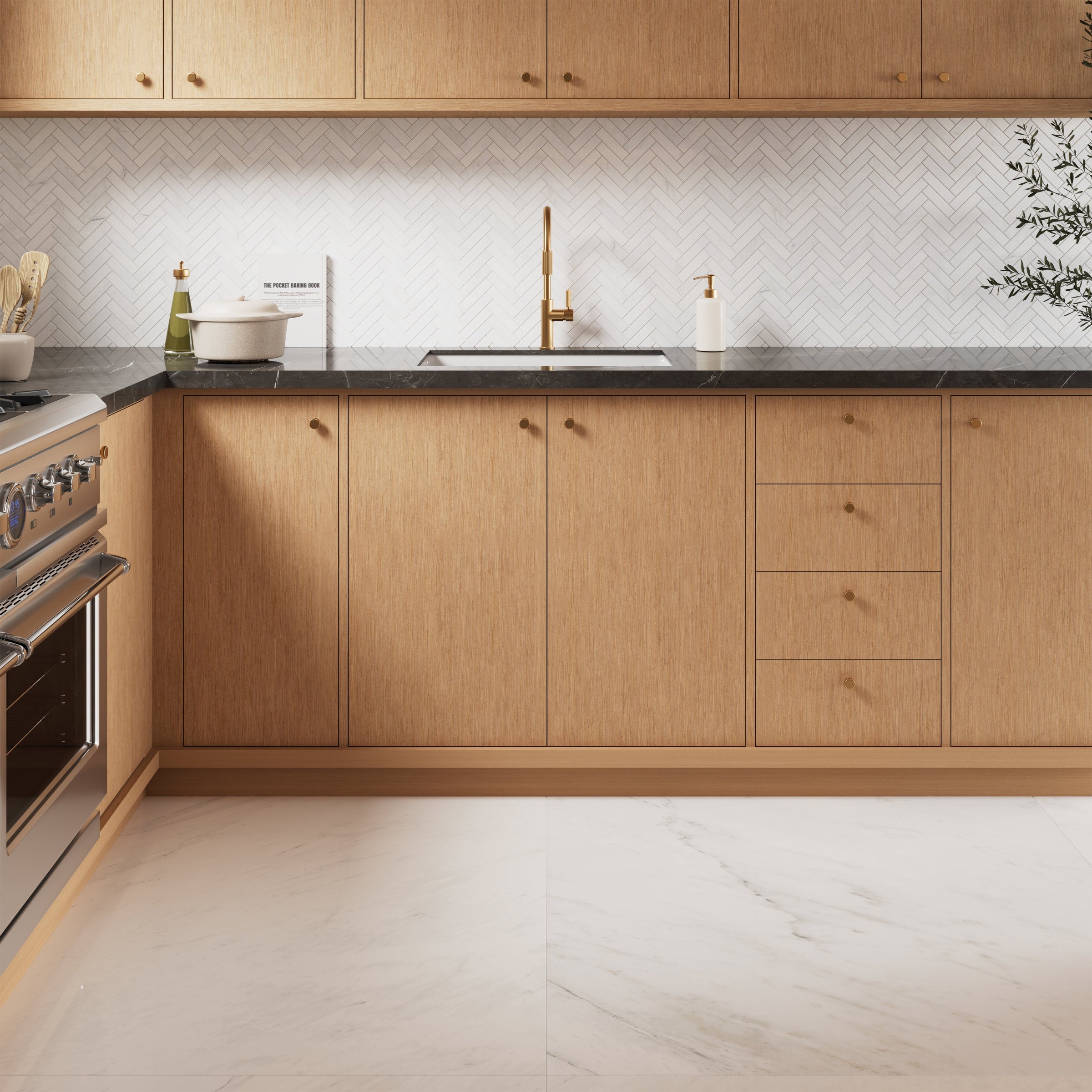 Bedrosians Magnifica 3" x 24" Honed Bullnose Porcelain Tile in Luxe White | Item Code 100002319