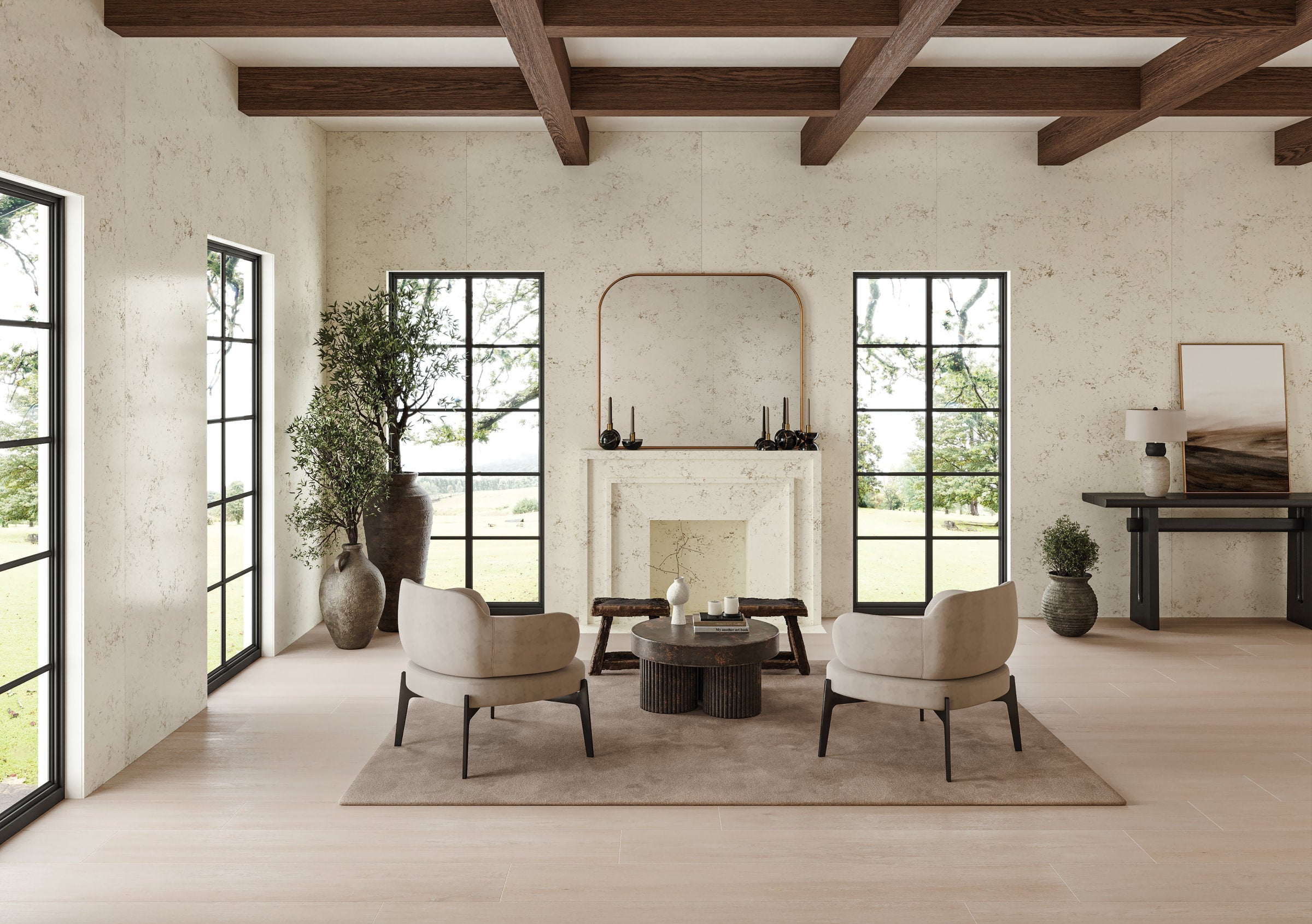 Bedrosians Planx 12" x 72" Wood Look Honed Porcelain Tile in Acorn | Item Code 100001574