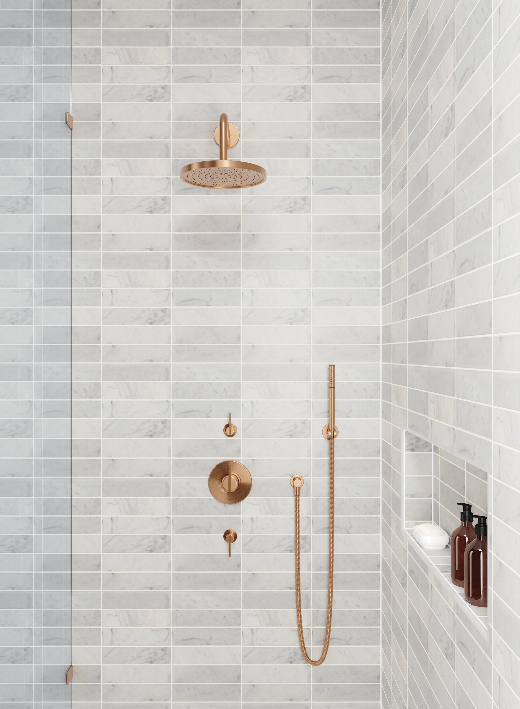 Bedrosians Monet 2" x 8" Honed Marble Decorative Tile in White Carrara | Item Code 100001379