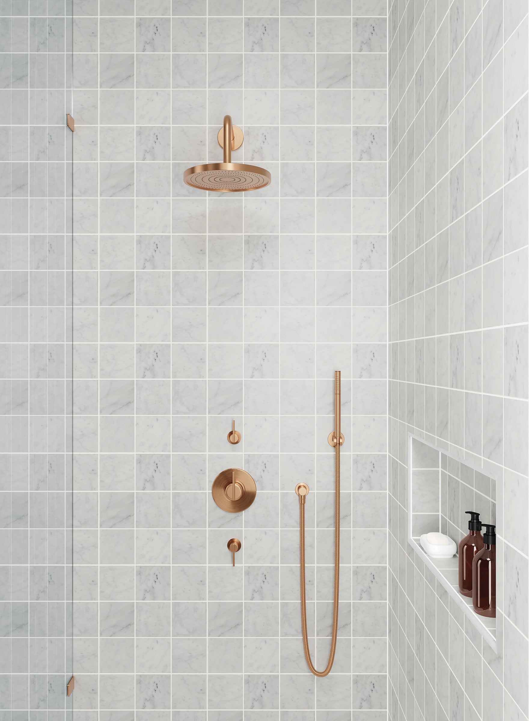 Bedrosians Monet 4" x 4" Honed Marble Decorative Tile in White Carrara | Item Code 100001385
