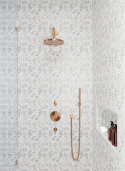 Bedrosians Monet Honed Marble Mosaic 1 Tile in White Carrara | Item Code 100001391