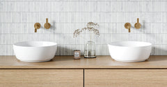 Bedrosians Monet Honed Marble Mosaic 3 Tile in White Carrara | Item Code 100001403