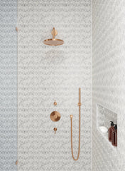 Bedrosians Monet Honed Marble Mosaic 5 Tile in White Carrara | Item Code 100001409