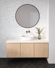 Bedrosians Monet Honed Marble Mosaic 5 Tile in White Carrara | Item Code 100001409