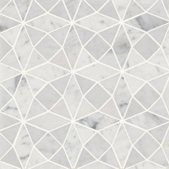 Bedrosians Monet Honed Marble Mosaic 5 Tile in White Carrara | Item Code 100001409