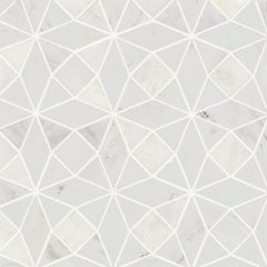 Bedrosians Monet Honed Marble Mosaic 5 Tile in Oriental White | Item Code 100001410