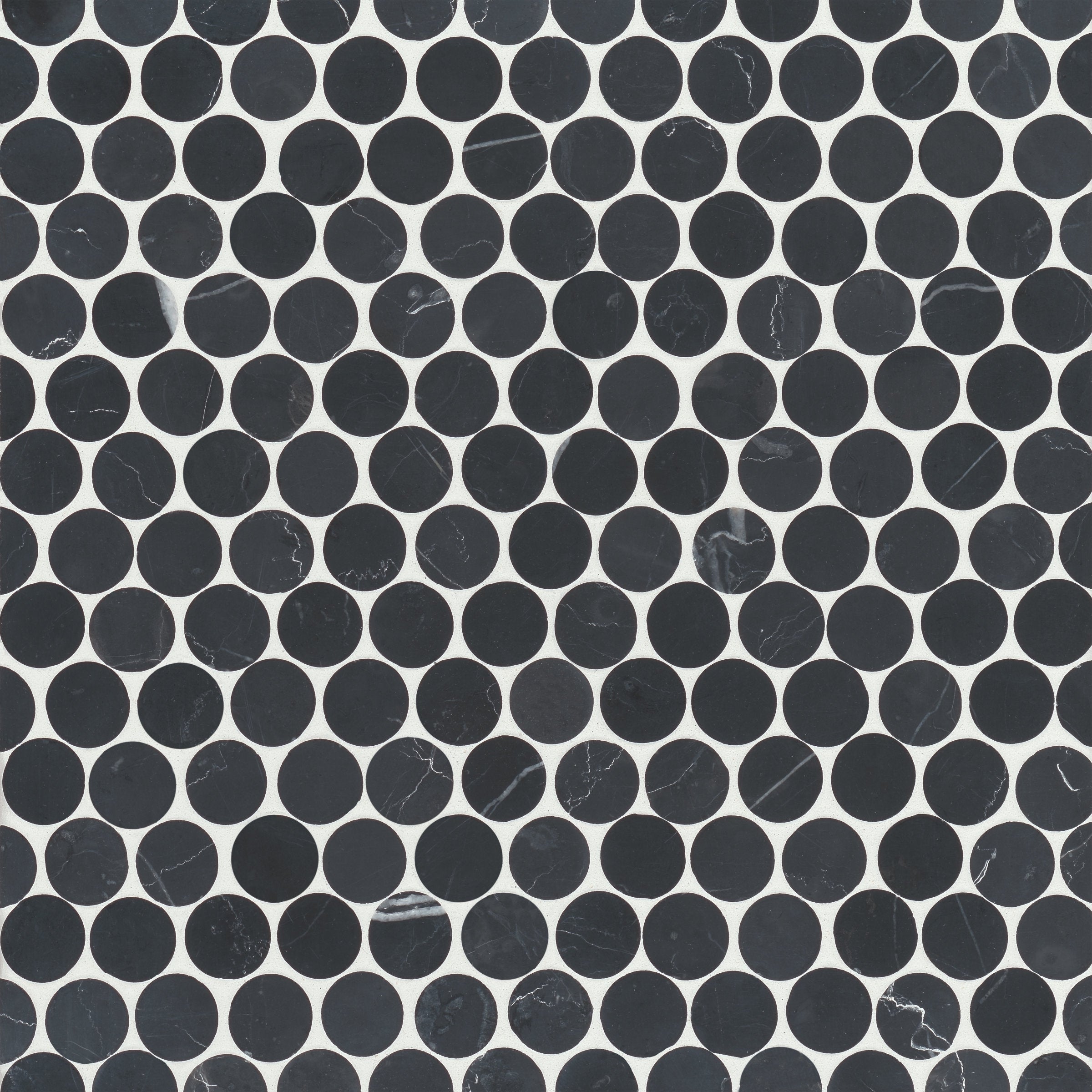 Bedrosians Monet Honed Marble Mosaic 8 Tile in Nero Marquina | Item Code 100001429