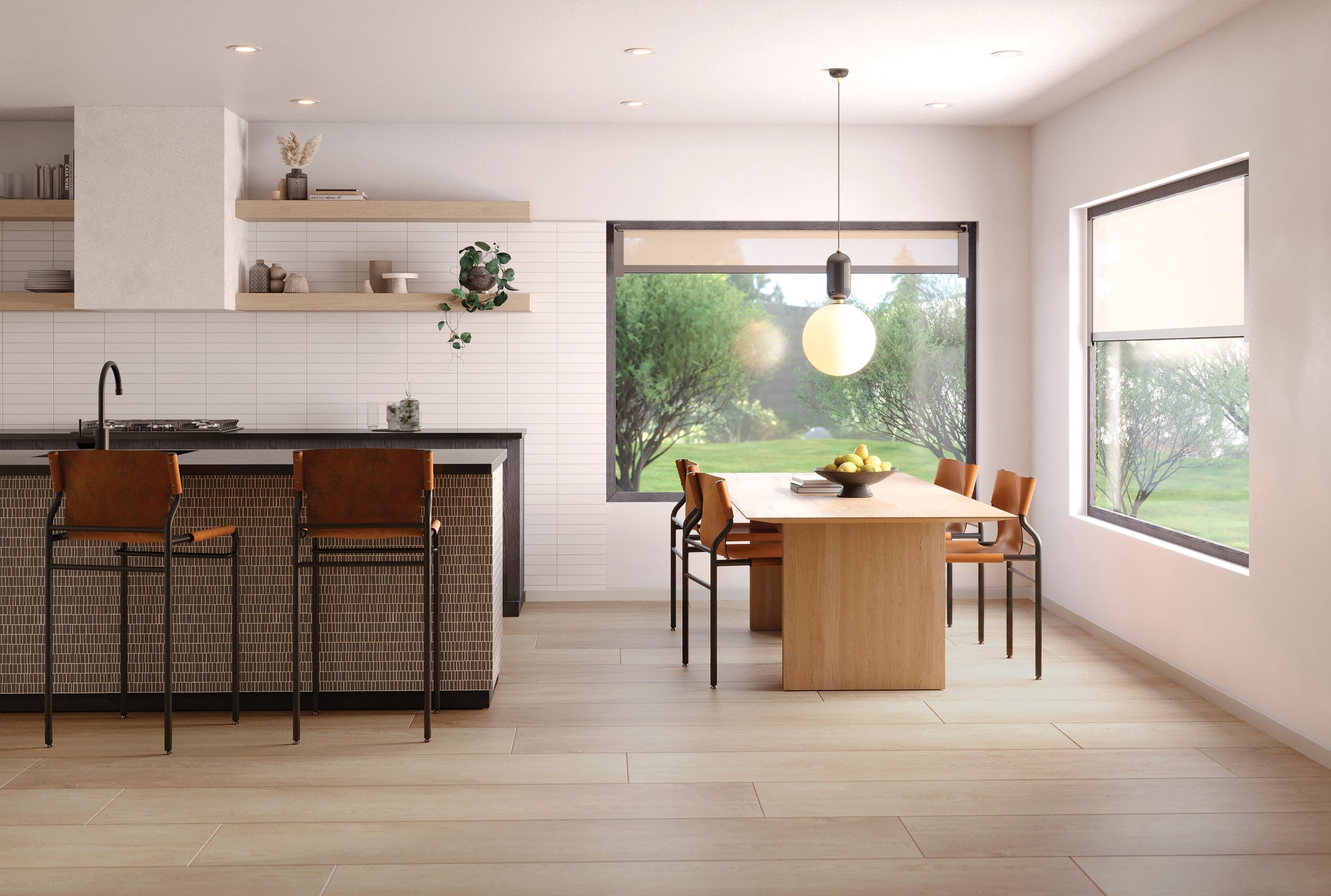Bedrosians Planx 12" x 72" Wood Look Honed Porcelain Tile in Acorn | Item Code 100001574