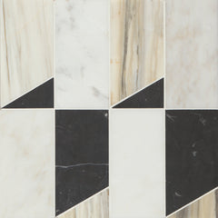 Bedrosians Modni Jett Honed Marble Mosaic Tile in Warm Blend | Item Code 100001704