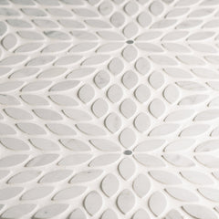 Bedrosians Celeste Honed Marble Blend Mosaic Tile in White Carrara & Bardiglio | Item Code 100001712