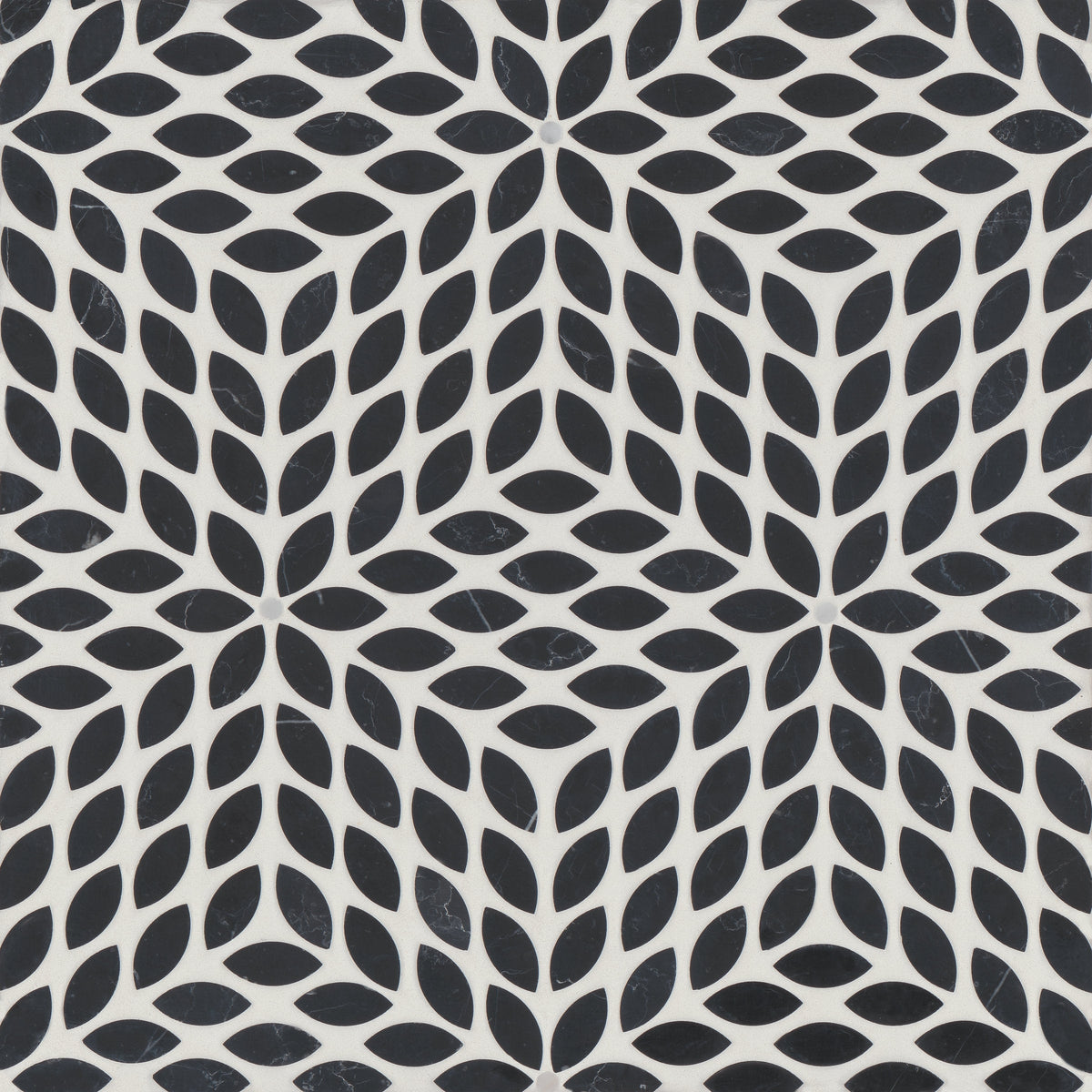 Bedrosians Celeste Honed Marble Blend Mosaic Tile in Nero Marquina & Calacatta Losanna | Item Code 100001713